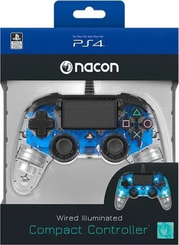 Bigben PS4 Nacon Compact Light Wired Controller prozirno-plavi