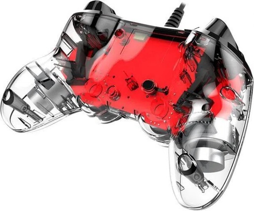 Bigben PS4 Nacon Compact Light Wired Controller prozirno-crveni