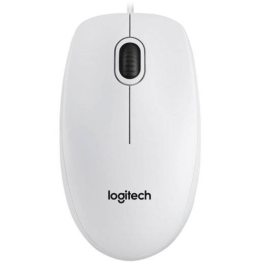Logitech miš B100, žičani, bijeli