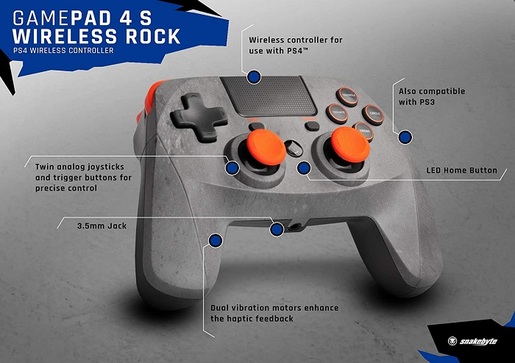 Žičani Joystik (PS4 / PS3) Snakebyte PS4 GAME: PAD 4 S™ Rock
