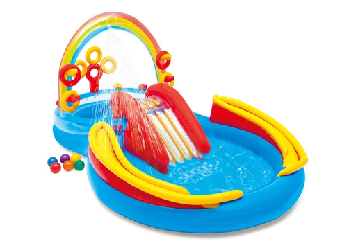 Intex dječji bazen play centar Rainbow Ring 297 x 193 x 135 cm – 57453NP