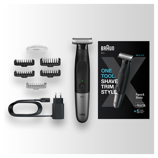 BRAUN hibridni trimer XT5200 za lice i tijelo, 4D-flex oštrica