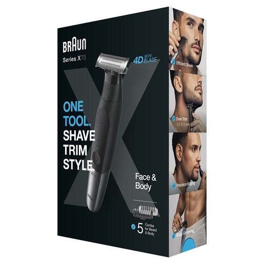 BRAUN hibridni trimer XT5200 za lice i tijelo, 4D-flex oštrica