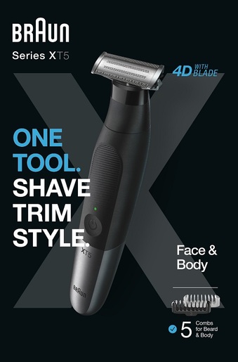BRAUN hibridni trimer XT5200 za lice i tijelo, 4D-flex oštrica