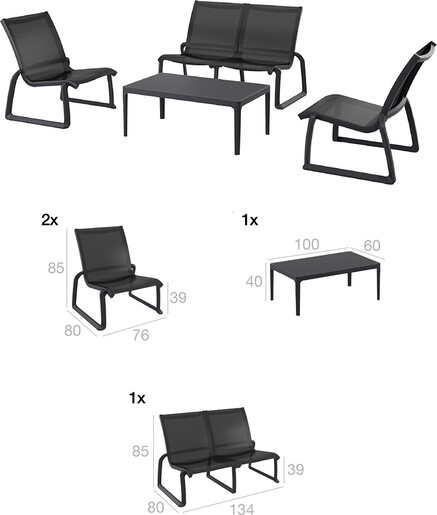 SIESTA Pacific garnitura - crna