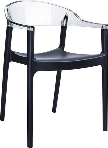 SIESTA vrtna stolica Carmen – transparentna crna
