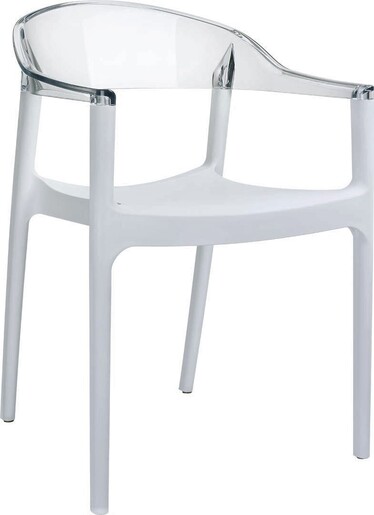 SIESTA vrtna stolica Carmen – transparentna bijela