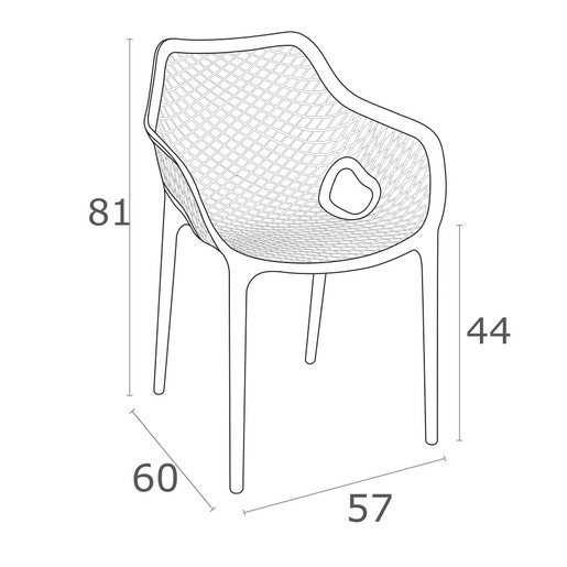 SIESTA Air XL stolica - siva