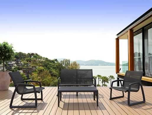 SIESTA Pacific garnitura sa naslonom za ruke - crna