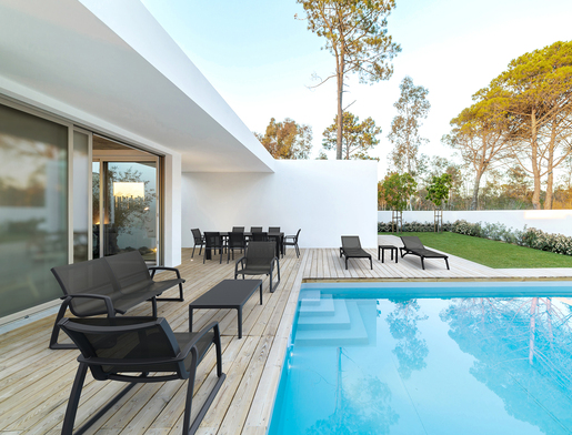 SIESTA Pacific garnitura sa naslonom za ruke - crna