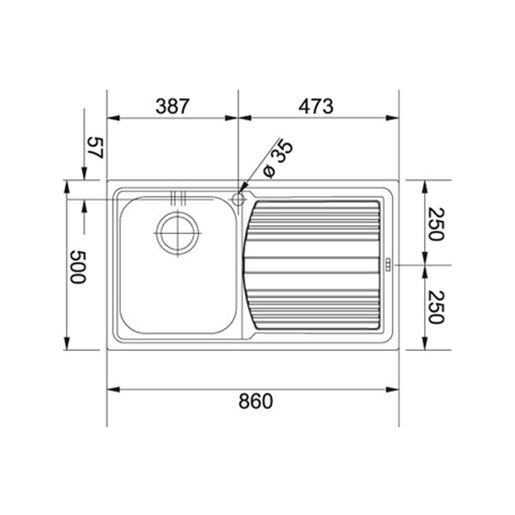 Franke sudoper LLX 611-L  desni / inox