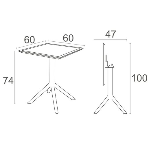 SIESTA Sky sklopivi stol 60 - crni