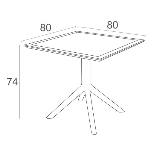 SIESTA Sky stol 80 - bijeli