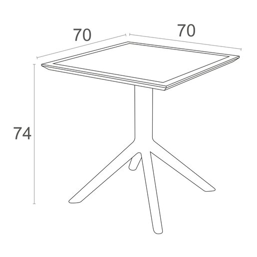 SIESTA Sky stol 70 - bijeli