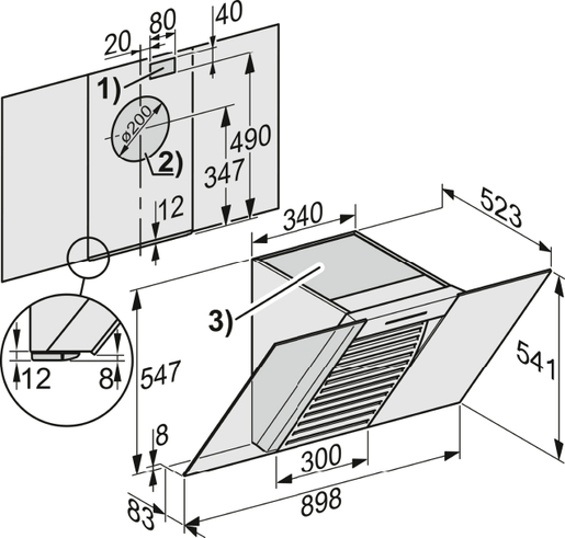 Miele napa DA 6096 W Wing
