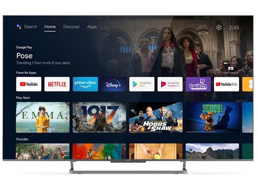 TCL QLED televizor 75C728K, 4K Ultra HD, Smart TV, Android, 100Hz Motion Clarity, ONKYO zvučnici,  Multi HDR, Srebreni **MODEL 2022**