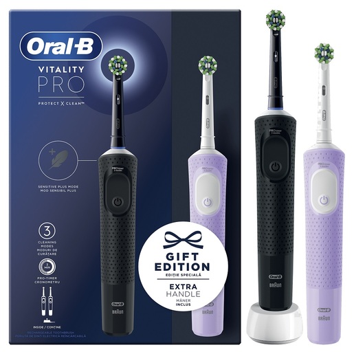 Oral-B četkica za zube Vitality Pro Black + Lilac Duo Pack