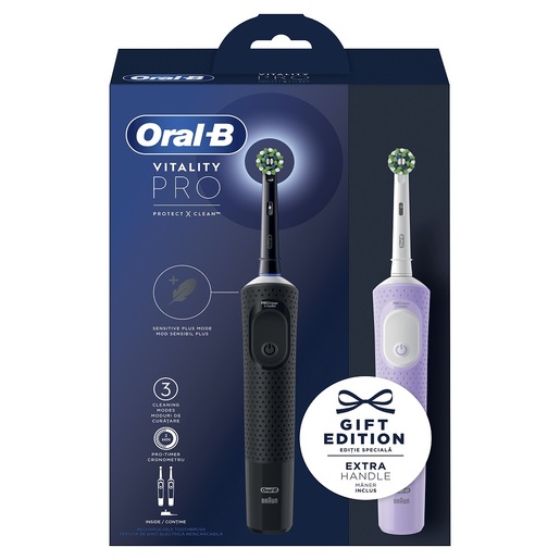 Oral-B četkica za zube Vitality Pro Black + Lilac Duo Pack
