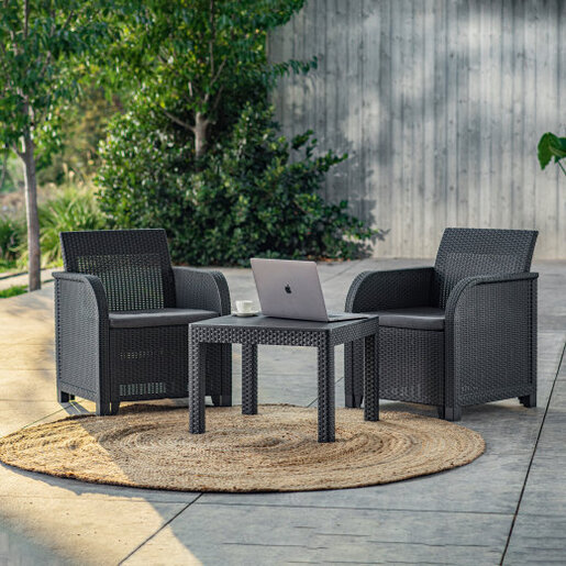 CURVER balkonski set Rosalie / sivi