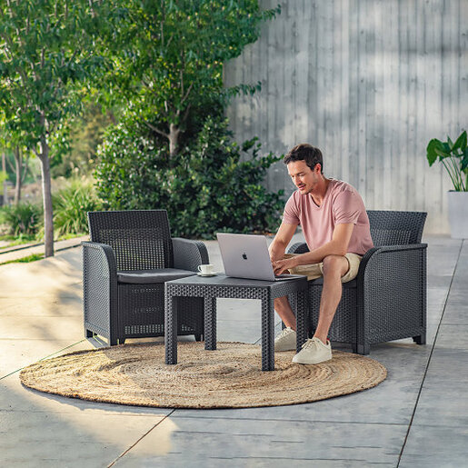 CURVER balkonski set Rosalie / sivi