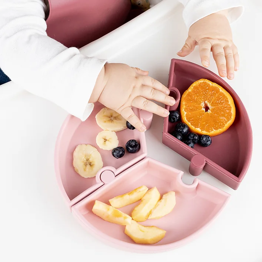 Minikoioi puzzle tanjir / žuto - sivi