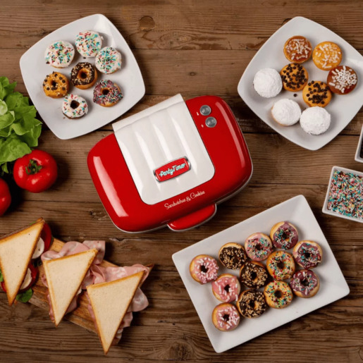 Ariete PARTY TIME aparat 3u1 za muffine, krofne i sendviče crveni 1972