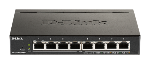 D-Link switch web upravljivi PoE, DGS-1100-08PV2