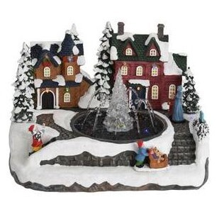 Koopman novogodišnja dekoracija selo sa fontanom