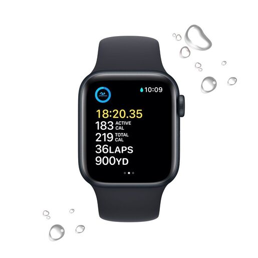 Apple Watch SE2 GPS 40mm, Midnight Aluminium Case, Midnight Sport Band - Regular