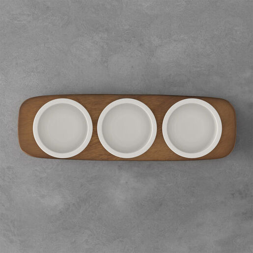 Villeroy & Boch set zdjelica za umake Artesano Original 4/1, porculan i drvo / 1041309023