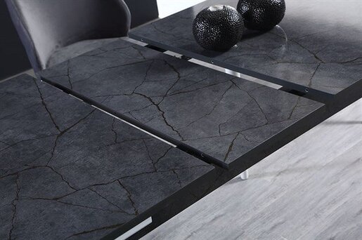 Mymassa trpezarijski sto Toskana / siva ploča, bijele nogare