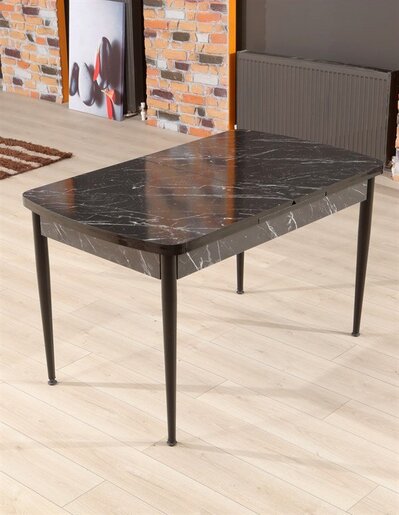 Mymassa trpezarijski sto Trend Bendir /siva ploča, crne nogare