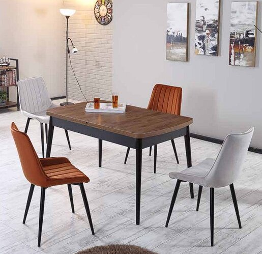 Mymassa trpezarijski sto Zen Amalfi /ploča orah, crne nogare