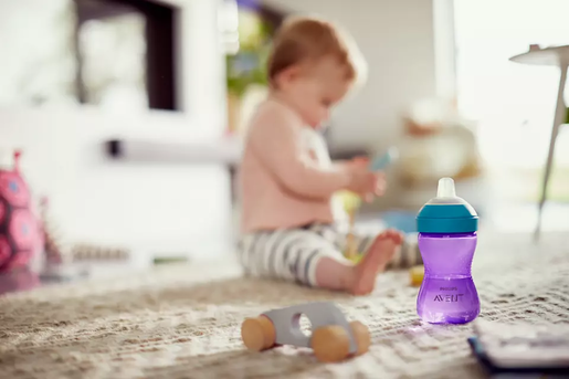 PHILIPS AVENT magična bočica sa mekim nastavkom girl 9m+ / 300ml / ljubičasto tirkizno / SCF802/02