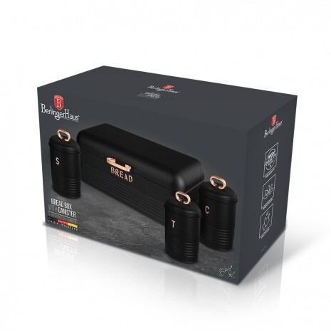 Berlinger Haus set kuhinjskih kutija + kutija za hljeb Black Rose Collection BH6753