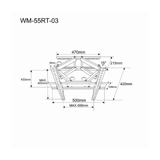 GEMBIRD Zidni nosač WM-55RT-03 rotacija & nagib, 26”-55”