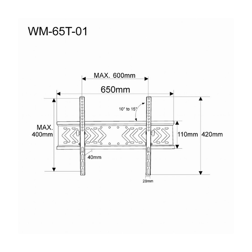 GEMBIRD Zidni nosač WM-65T-01 nagib, 32”-65”