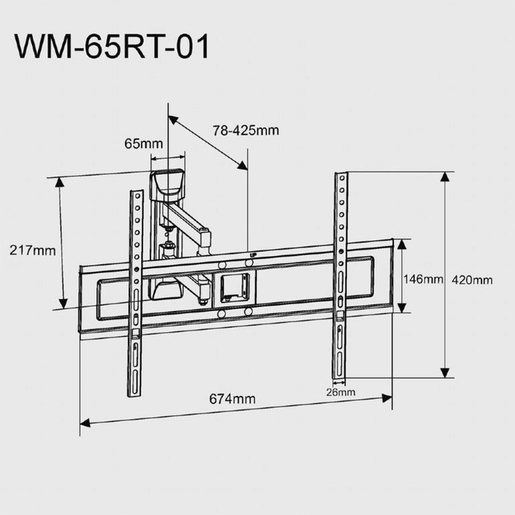 GEMBIRD Zidni nosač WM-65RT-01 rotacija & nagib, 32”-65”