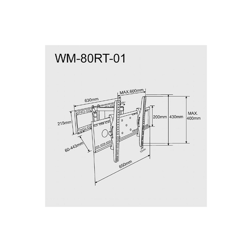 GEMBIRD Zidni nosač WM-80RT-01 nagib & rotacija, mogućnost montaže u ugao zida 32" - 80"