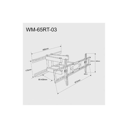 GEMBIRD Zidni nosač  WM-65RT-03 rotacija & nagib, 32”-65” 40kg