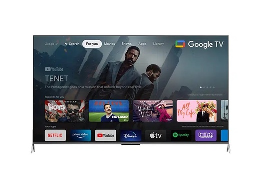 TCL QLED televizor 85C735, 4K Ultra HD, Smart TV, Android, Quantum Dot, 144Hz VRR, Google TV, AIPQ Engine, Sivi **MODEL 2022**