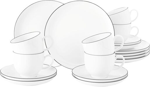 Seltmann Weiden set za kafu i desert Lido Black Line 18/1 porculan
