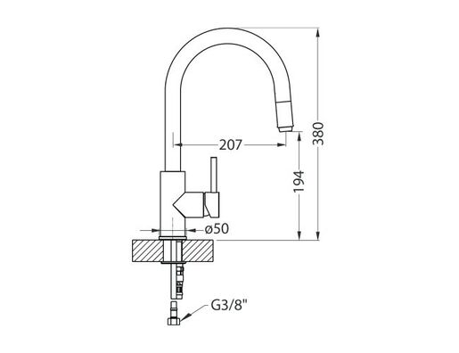 Alveus sudoper Atrox 30 / bež G55 + česma Delos P / bež G55 / podpultna ugradnja (U)