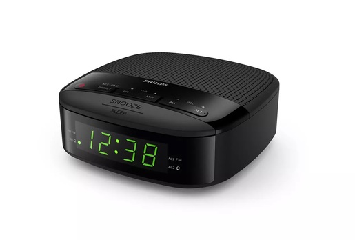 Philips Radio alarm sa satom, FM digitalno podešavanje, Dvostruki alarm, Crni