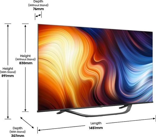 Hisense ULED televizor 55U7HQ, 4K Ultra HD, Smart TV, VIDAA U6.0, Hi-View Engine, 120 Hz, Sivi