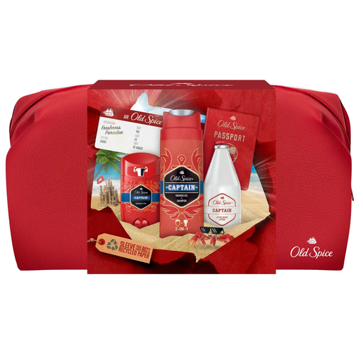 Old Spice set: dezodorans 50 ml, gel za tuširanje 250 ml, losion poslije brijanja 100 ml, torbica / muški poklon set
