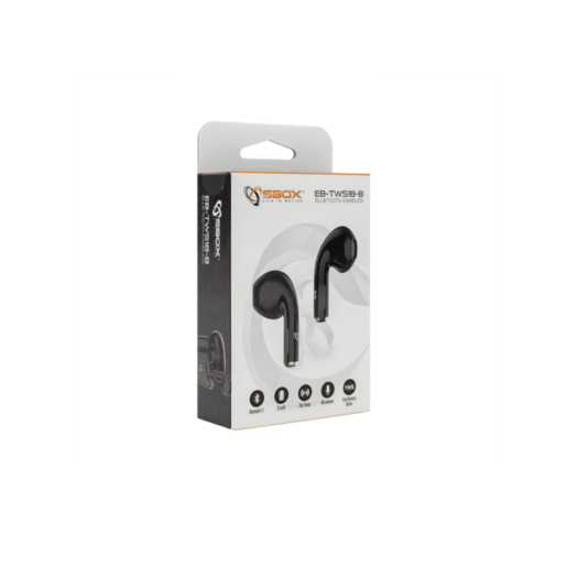 SBOX EARBUDS Slušalice + mikrofon Bluetooth EB-TWS18 Crne
