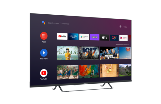 TESLA LED televizor 43E625BUS, 4K Ultra HD, Smart TV, Android, HDR 10, Google Play, EON Ready, Crni