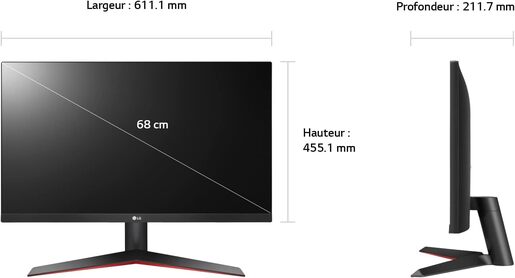 LG monitor 27MP60GP-B, FULL HD 1920x1080, 27 IPS, 250 cd/m2, AMD FreeSync, Black Stabilizer, DP, HDMI, VGA, 75Hz, 5ms