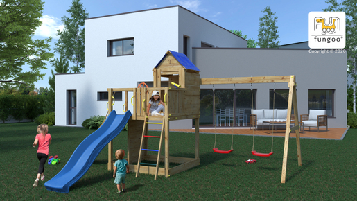 Fungoo drveno dječje igralište Treehouse set 3
